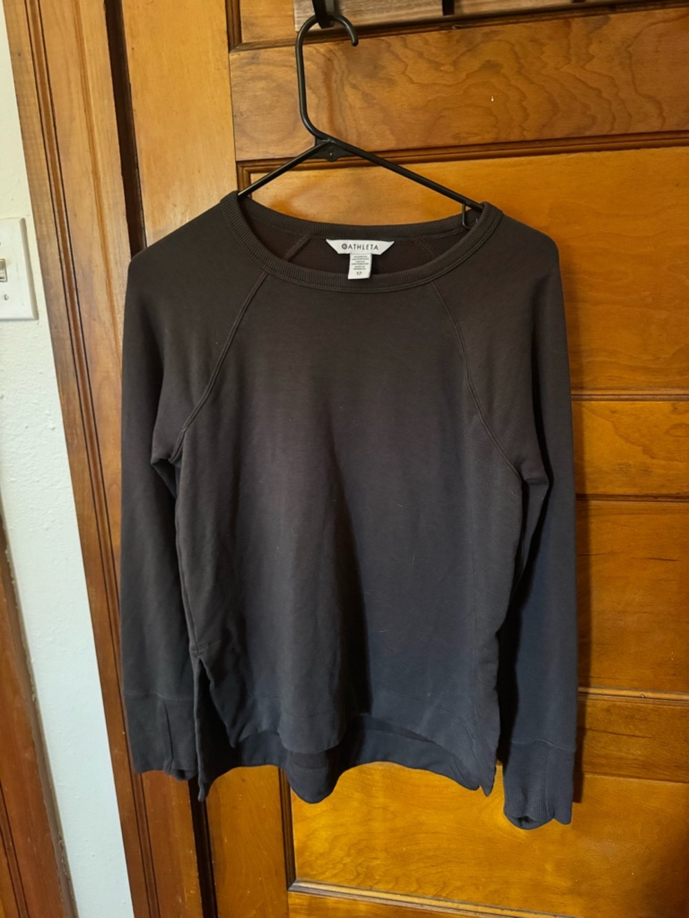 Athleta Brown/Grey Pullover Crewneck Sweatshirt like Long Sleeve, so soft! Sz XS